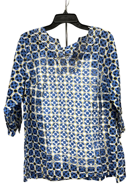 Top 3/4 Sleeve By Talbots In Blue, Size: 1x