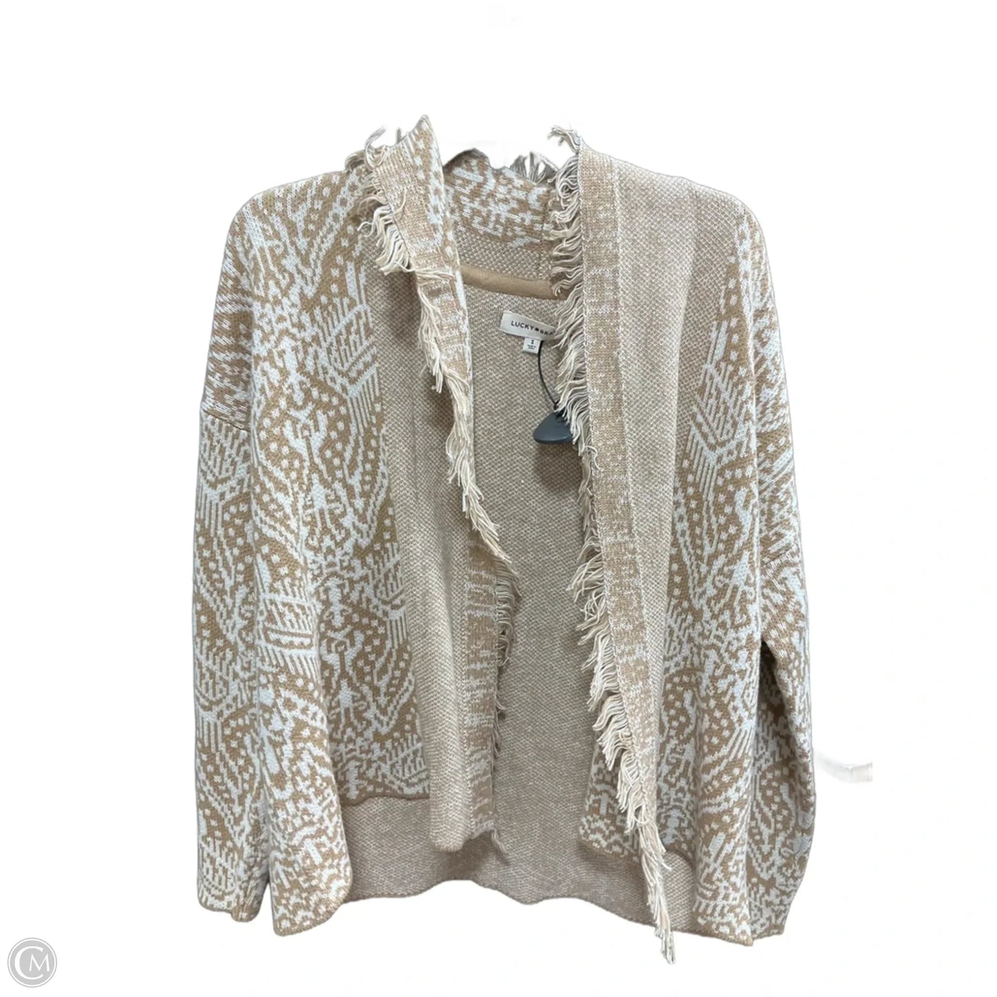 Cardigan By Lucky Brand In Beige, Size: S