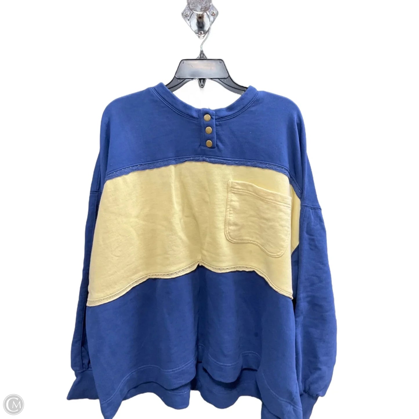 Top Long Sleeve By Free People In Yellow, Size: S