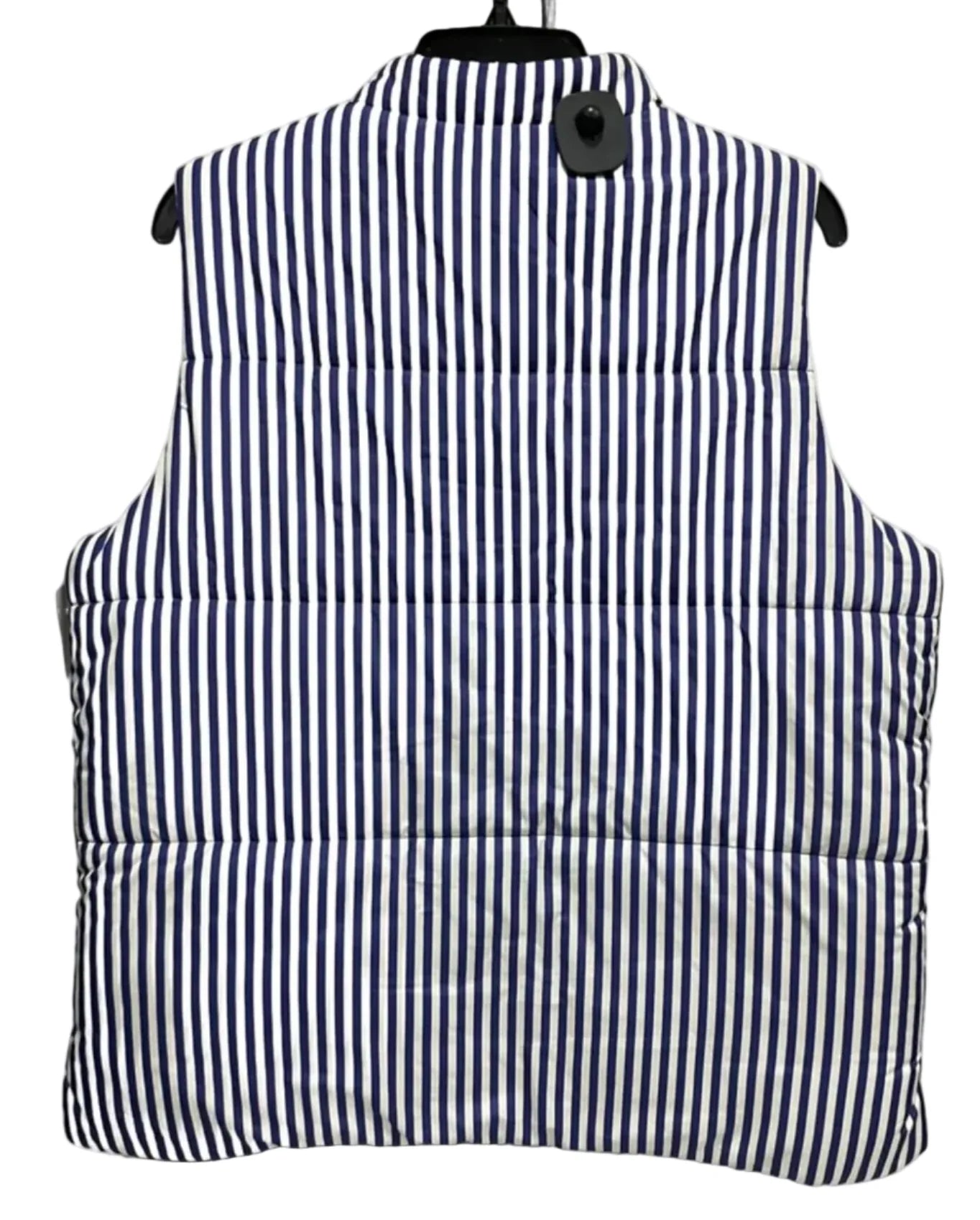 Vest Puffer & Quilted By Free Assembly In Striped Pattern, Size: L