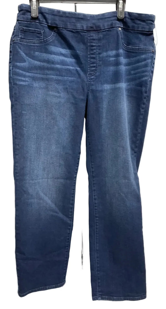 Jeans Straight By Chicos In Blue Denim, Size: 14