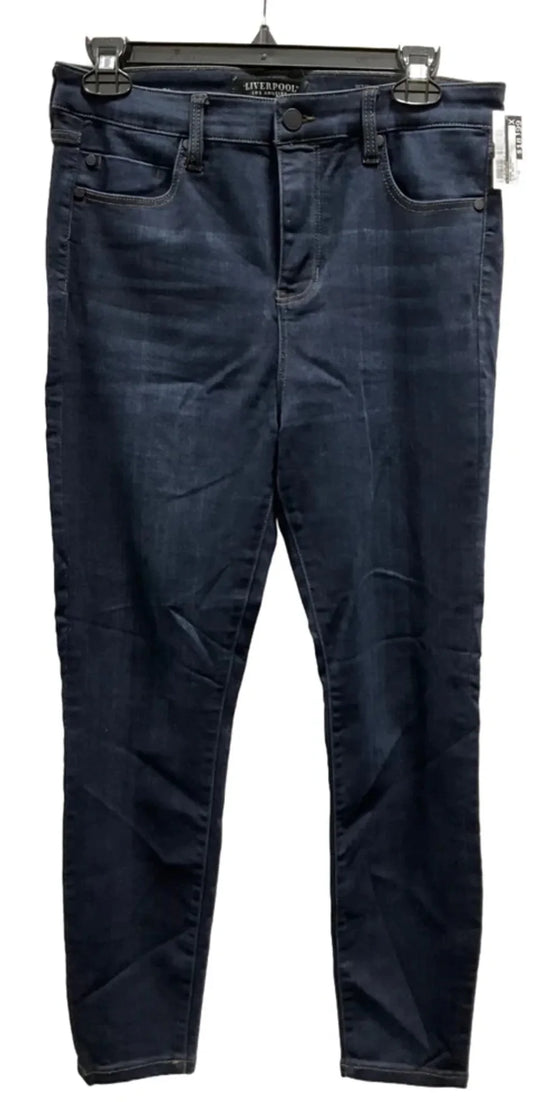 Jeans Skinny By Liverpool In Blue Denim, Size: 10