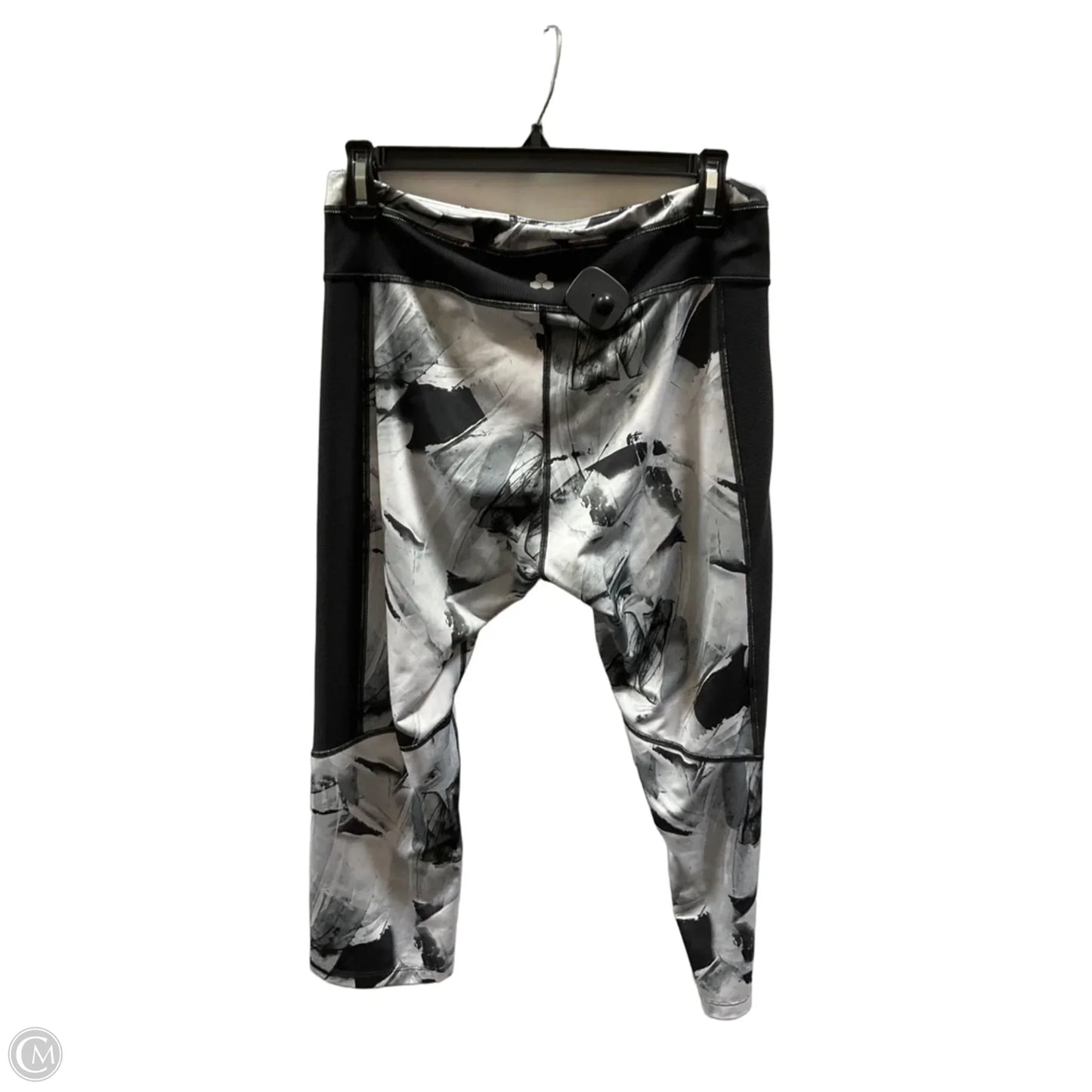 Athletic Leggings Capris By Tek Gear In Black & Cream, Size: L