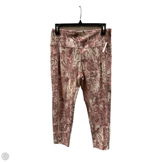 Athletic Leggings By Calvin Klein In Pink, Size: L