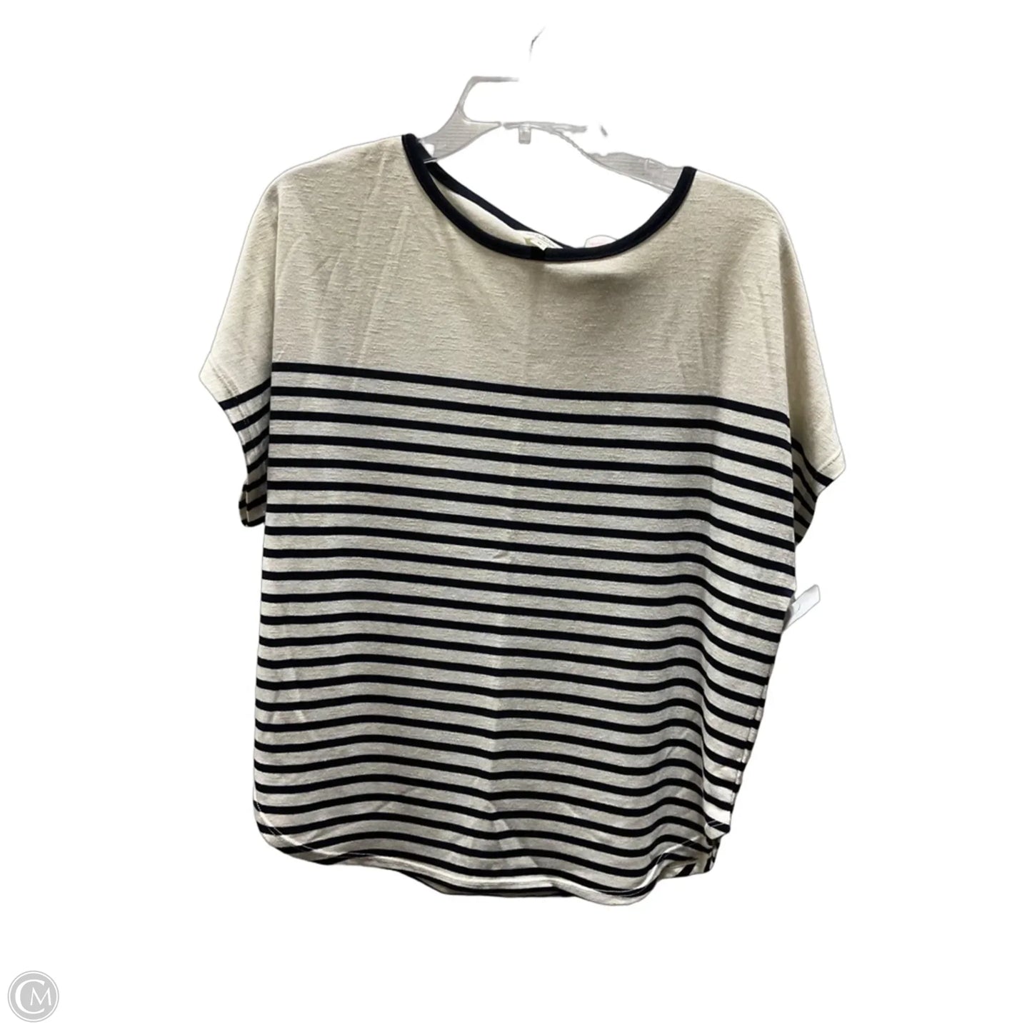 Top Short Sleeve By Max Studio In Striped Pattern, Size: M