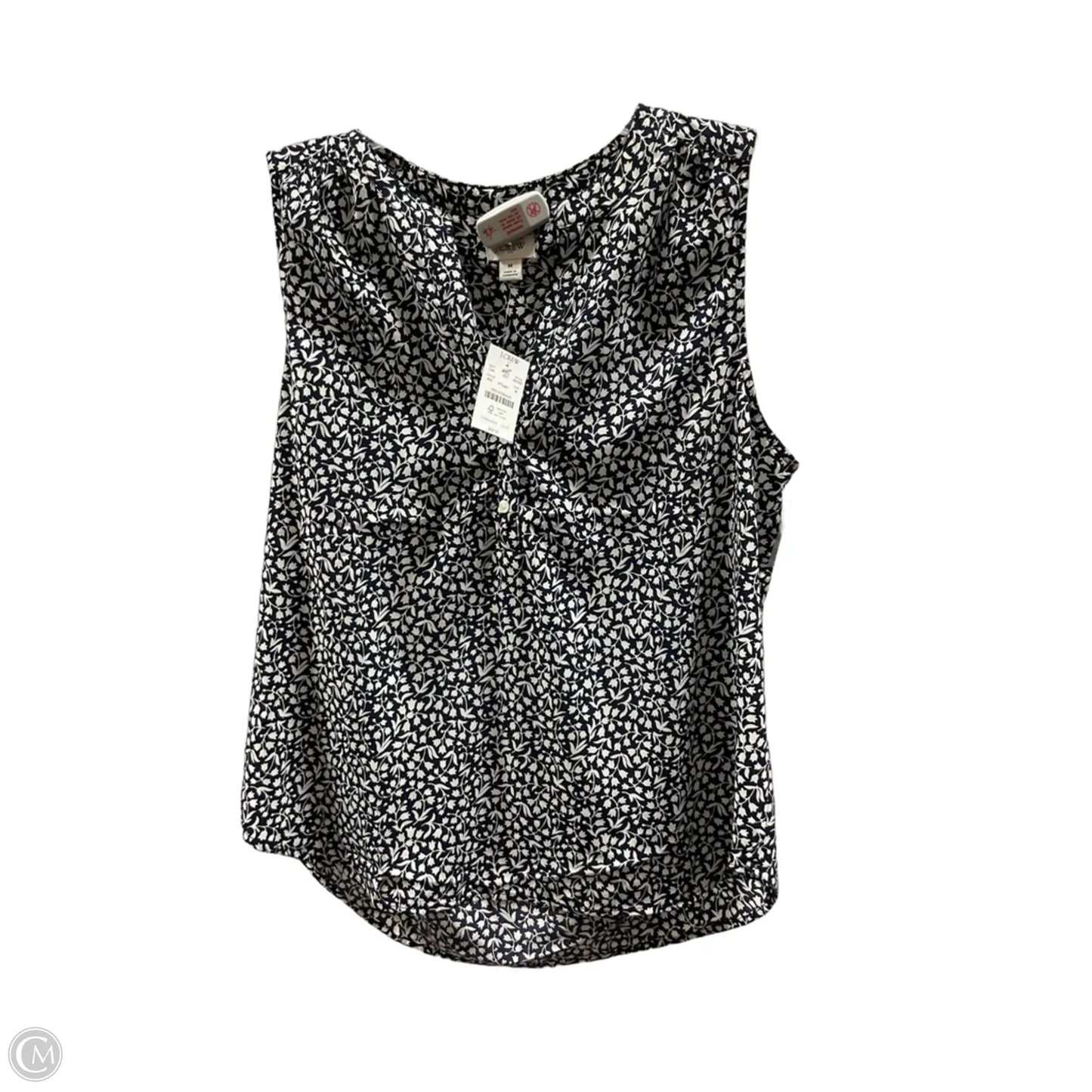 Top Sleeveless By J. Crew In Blue & Cream, Size: M