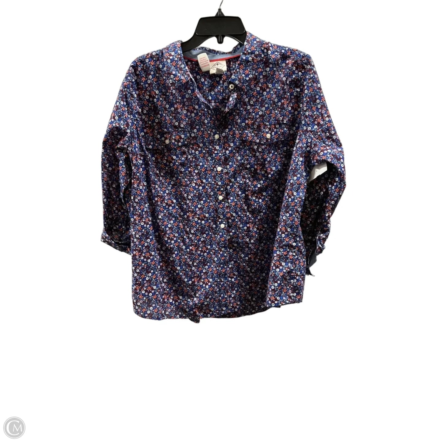 Blouse Long Sleeve By St John Collection In Floral Print, Size: Xxl