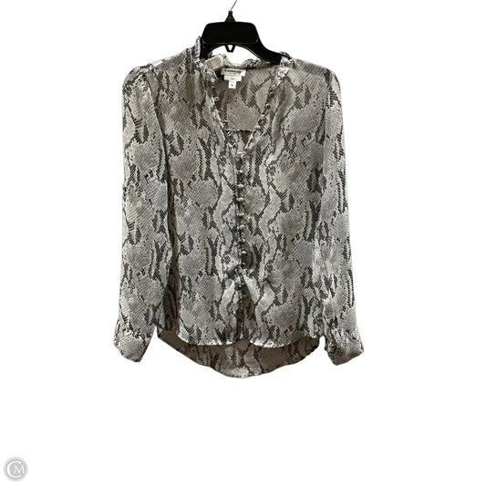 Blouse Long Sleeve By Express In Grey, Size: Xs