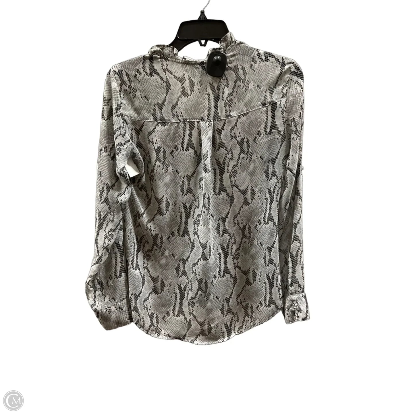 Blouse Long Sleeve By Express In Grey, Size: Xs
