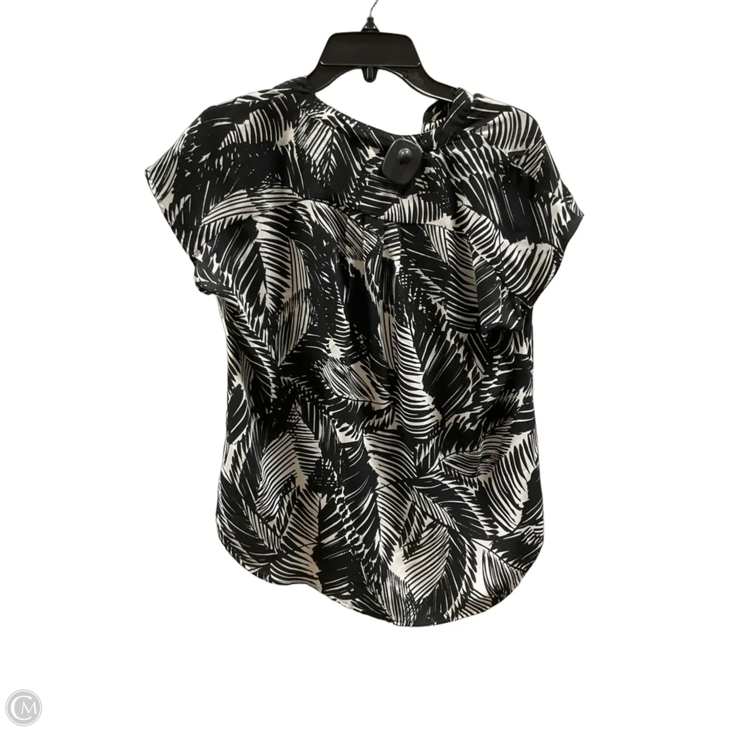 Top Short Sleeve By Banana Republic In Black & Cream, Size: Xs