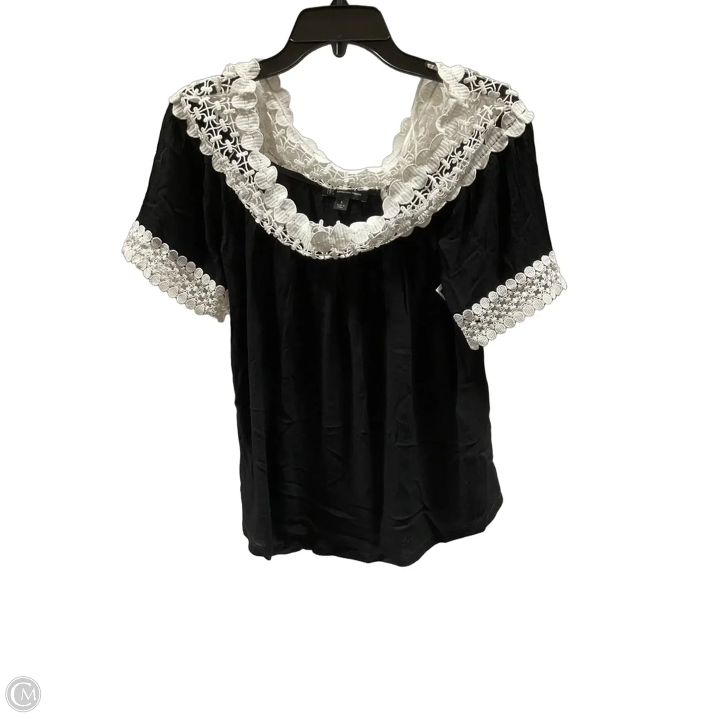 Top Short Sleeve By Inc In Black & White, Size: S