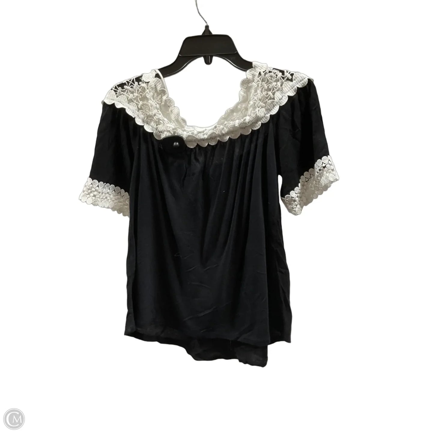 Top Short Sleeve By Inc In Black & White, Size: S