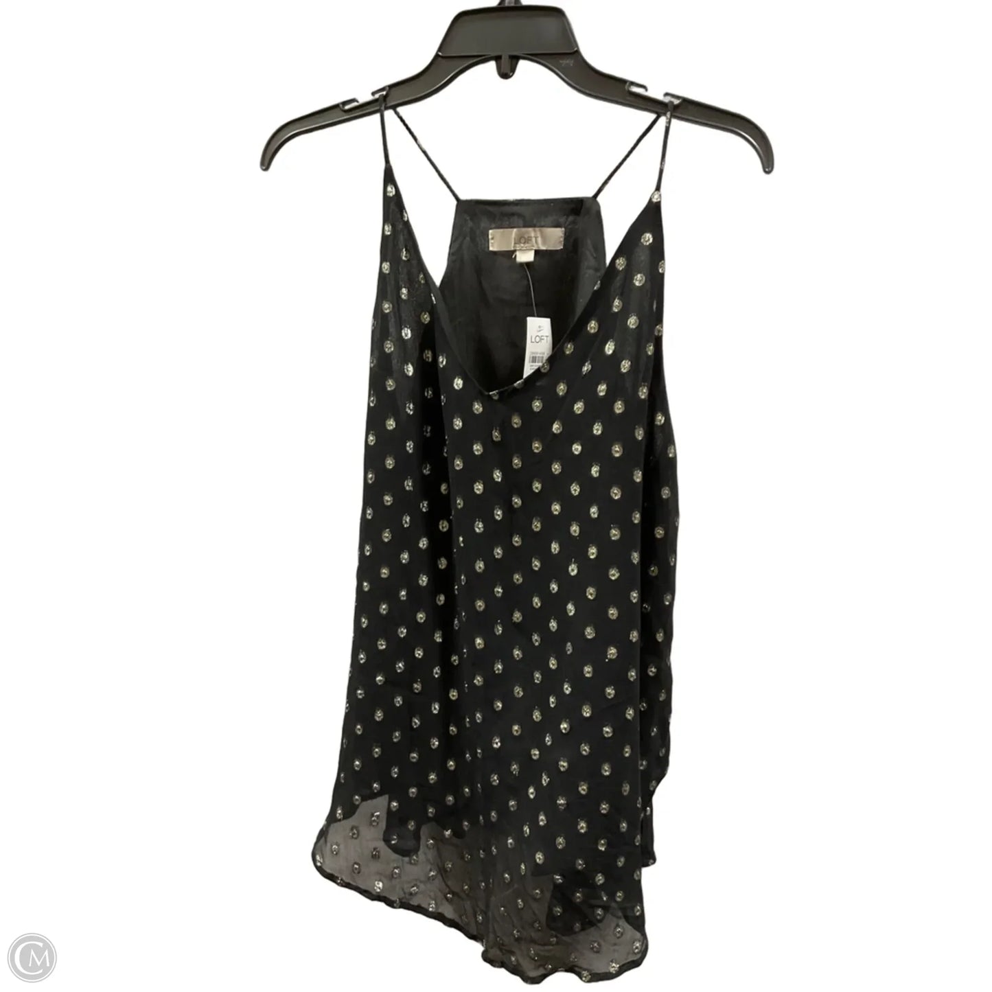 Top Cami By Loft In Black & Gold, Size: S