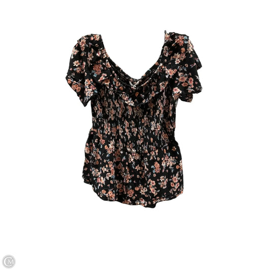 Top Short Sleeve By Maurices In Black, Size: L