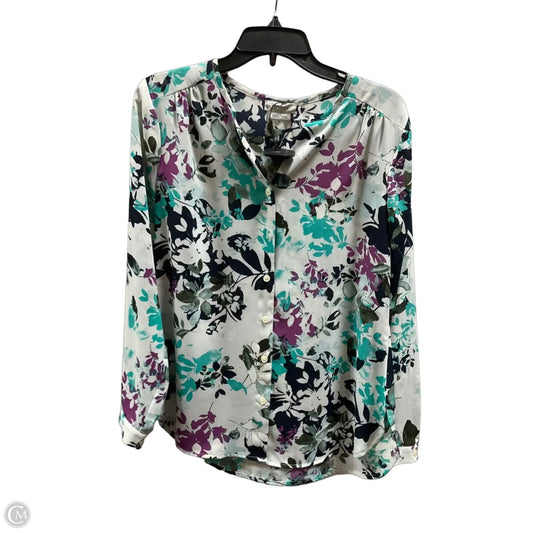 Blouse Long Sleeve By Van Heusen In Floral Print, Size: S