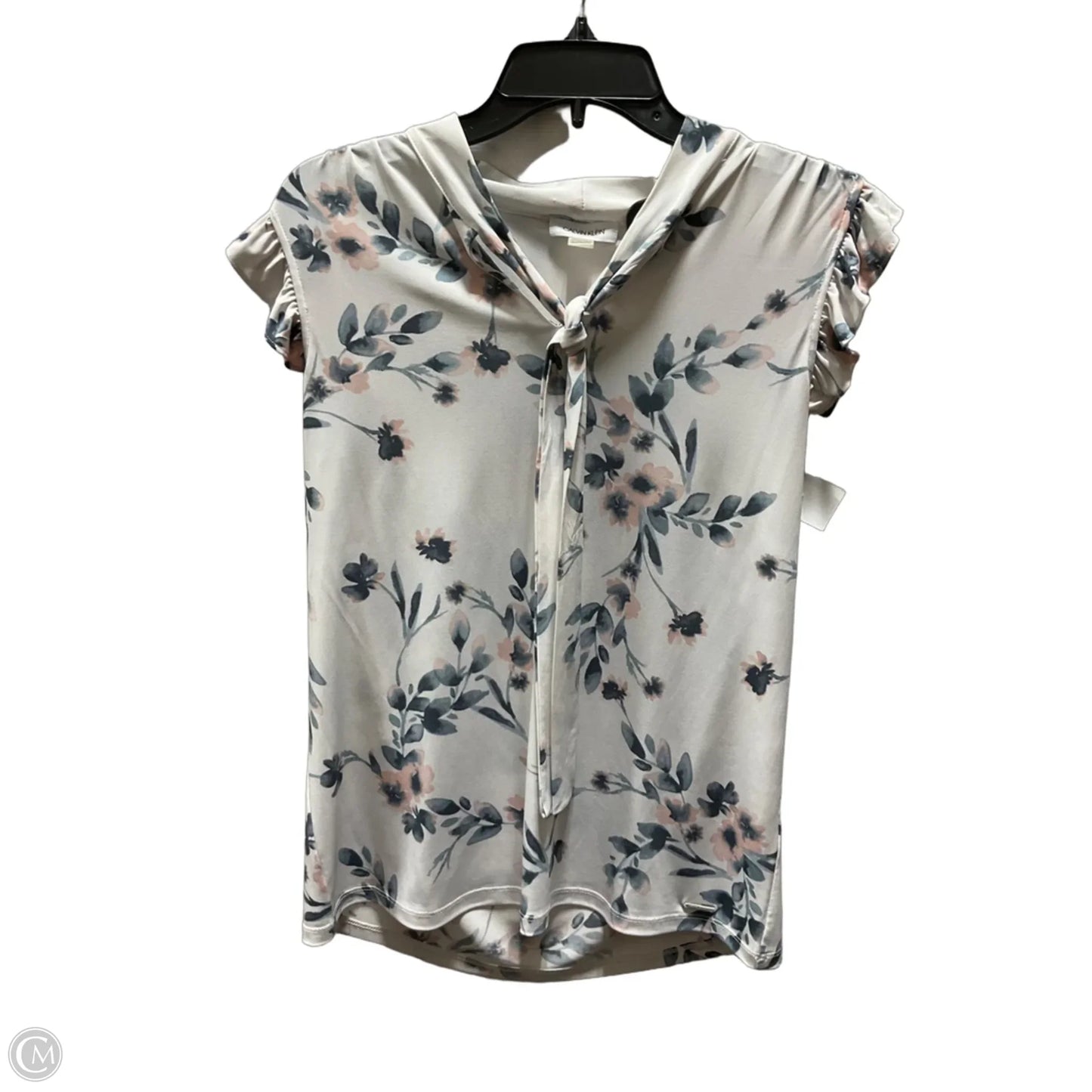 Top Short Sleeve By Calvin Klein In Floral Print, Size: M