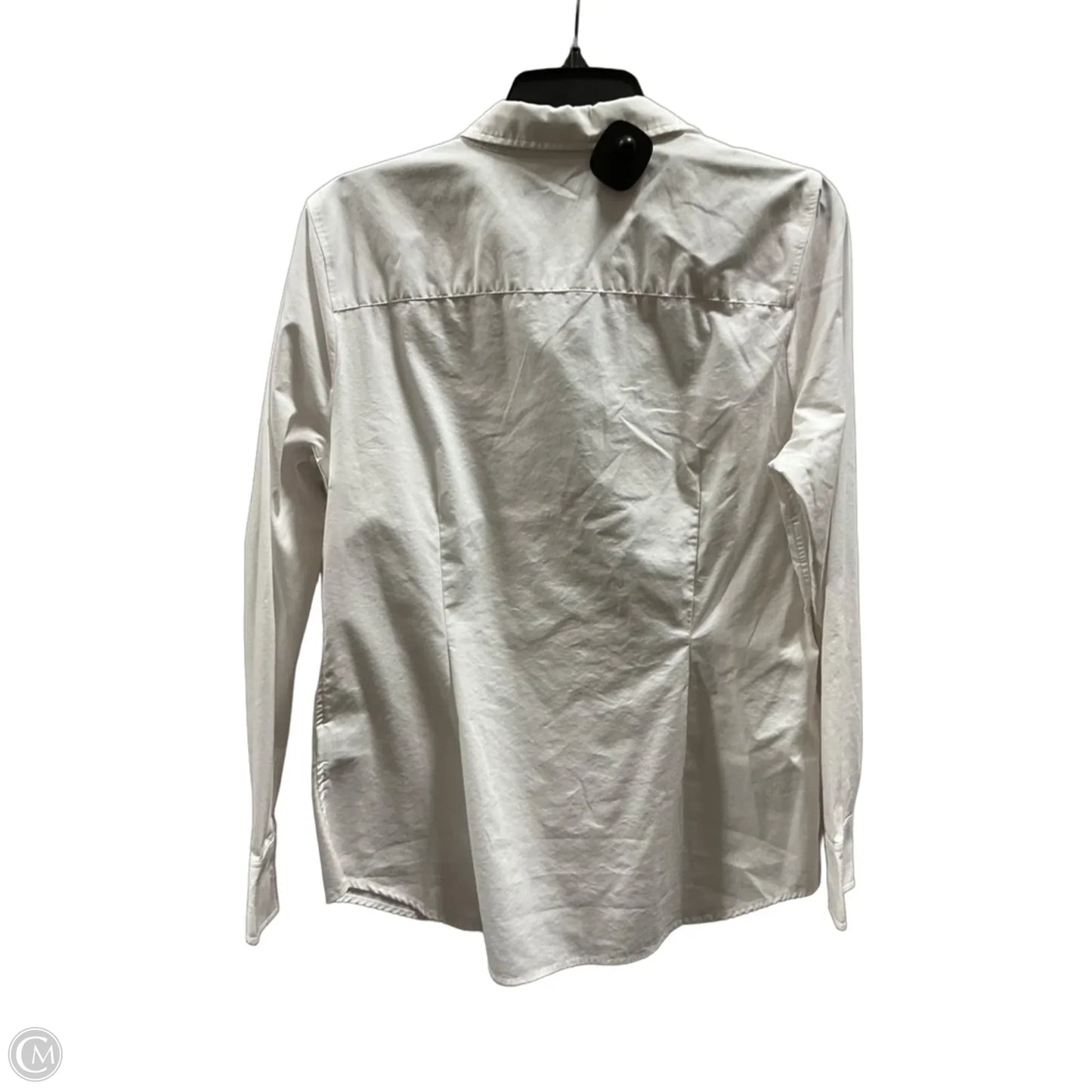 Blouse Long Sleeve By Banana Republic In White, Size: 14