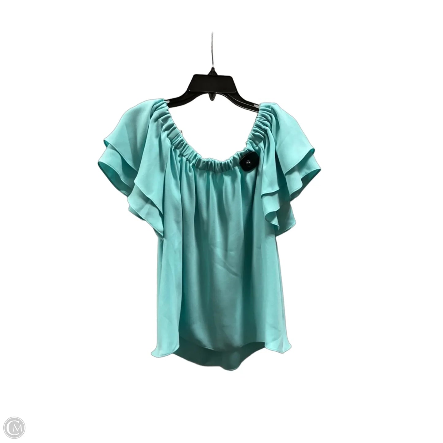 Top Short Sleeve By Trina By Trina Turk In Aqua, Size: L