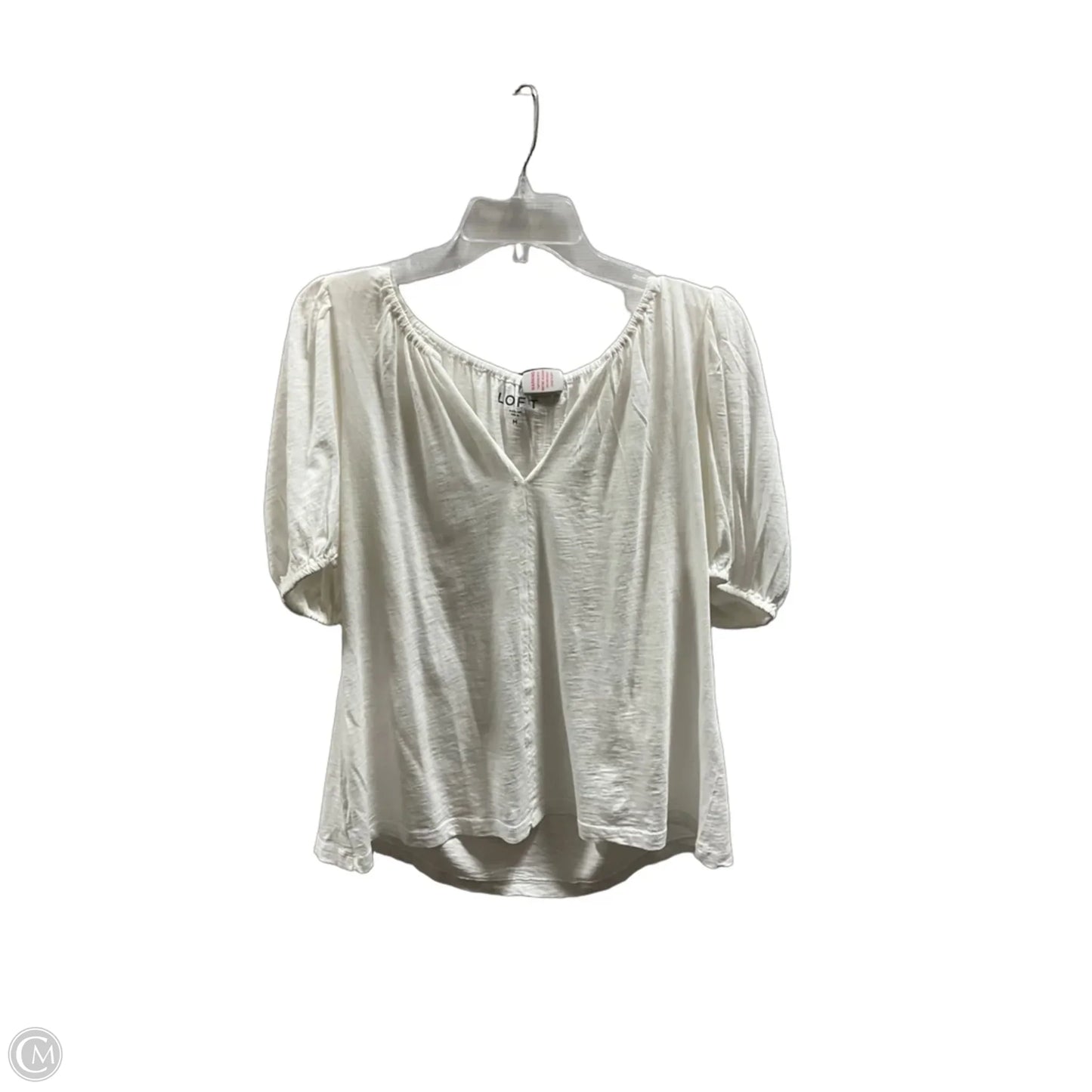 Top Short Sleeve By Loft In White, Size: M