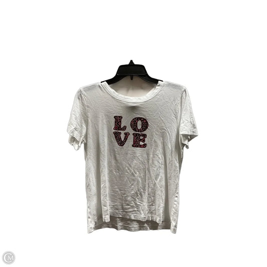 Top Short Sleeve By Loft In White, Size: M