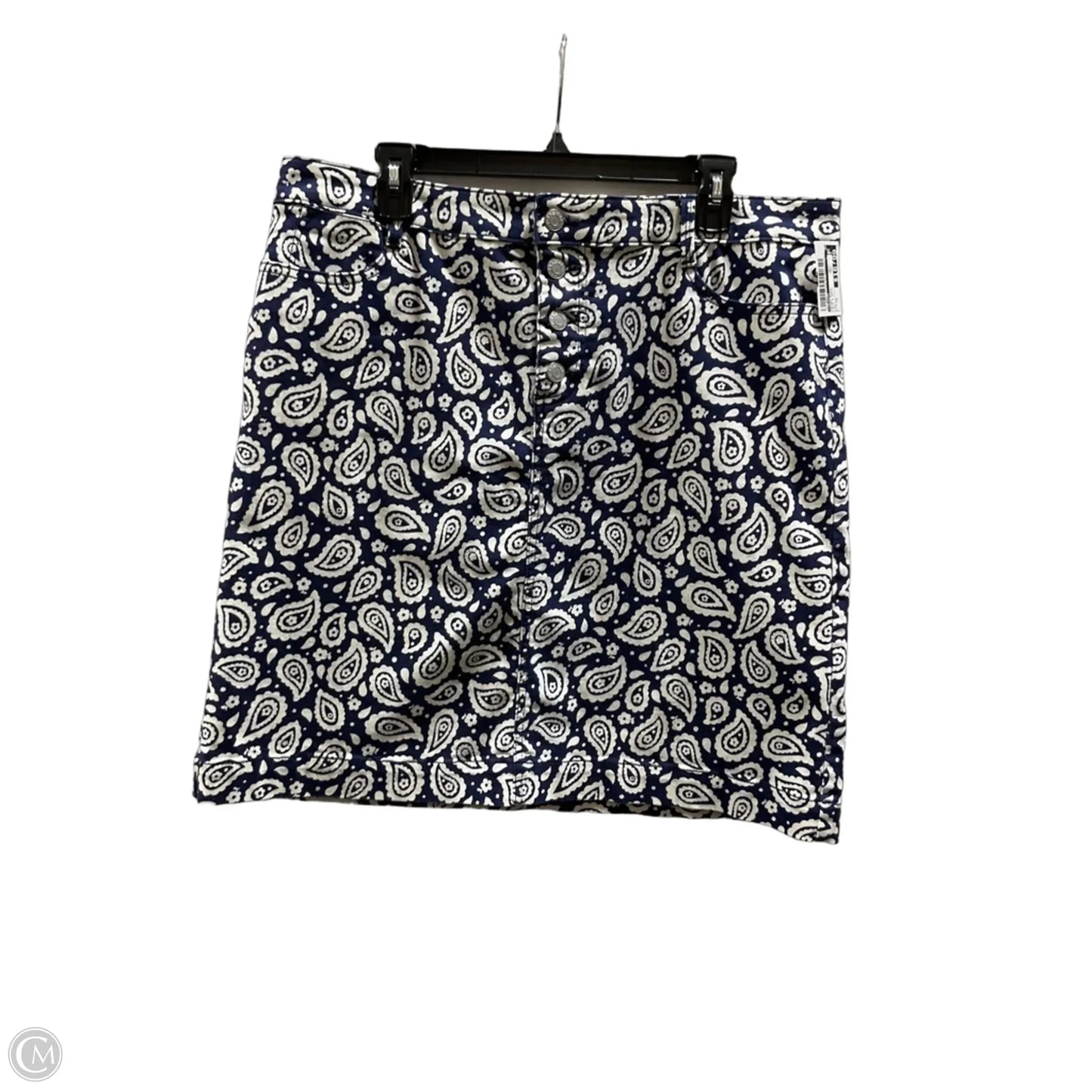 Skirt Midi By Talbots In Blue & White, Size: 16