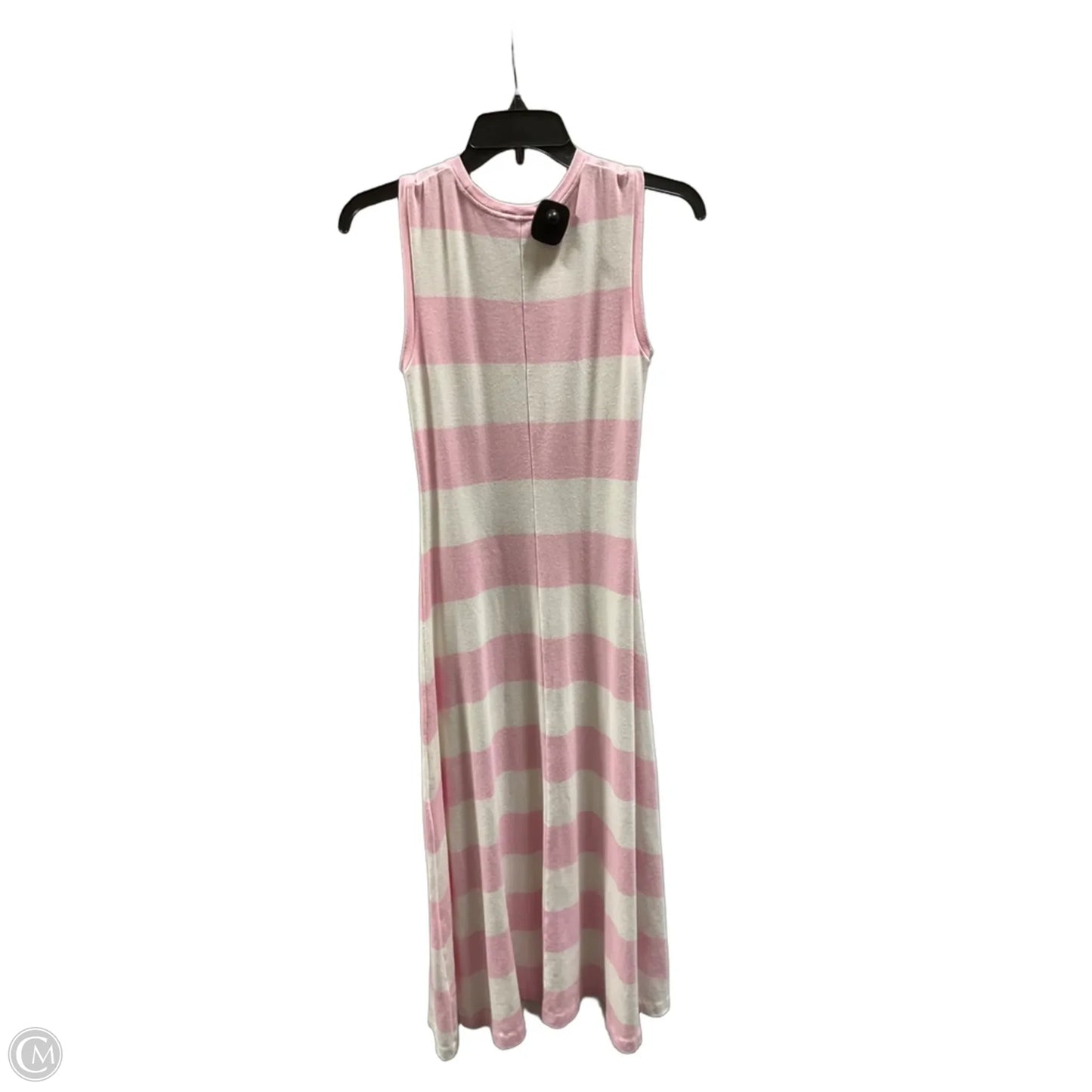 Dress Casual Maxi By Polo Ralph Lauren In Pink & White, Size: S
