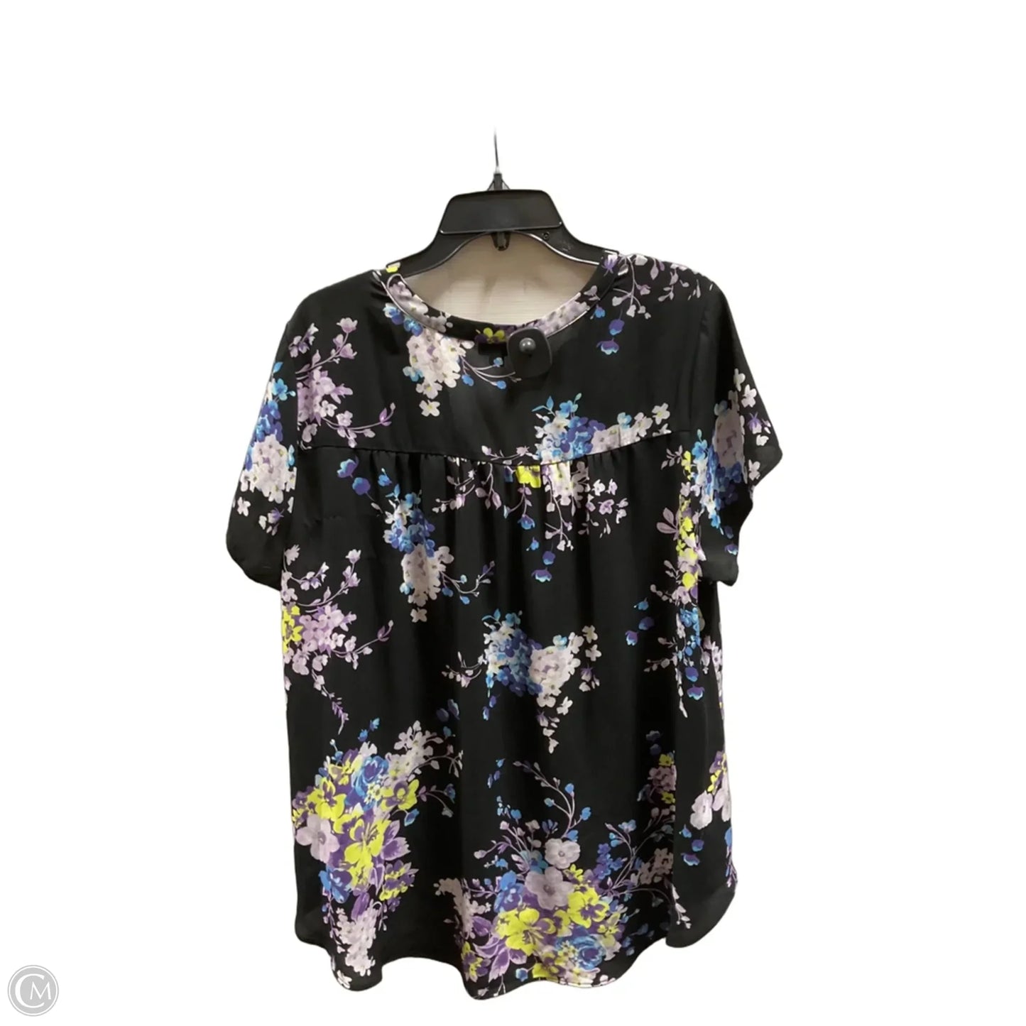 Top Short Sleeve By Torrid In Black & Blue, Size: 2x