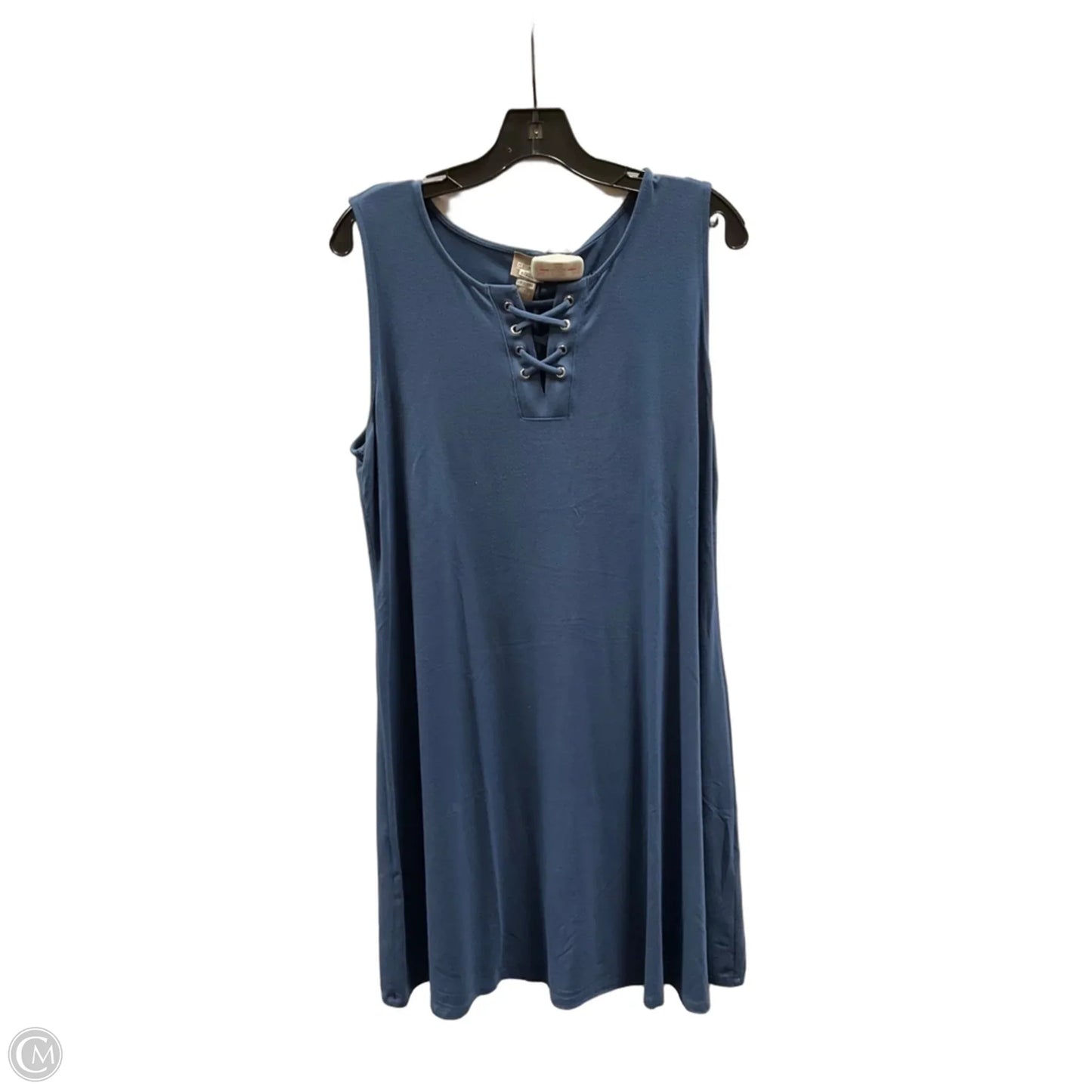 Dress Casual Midi By Chicos In Blue, Size: L