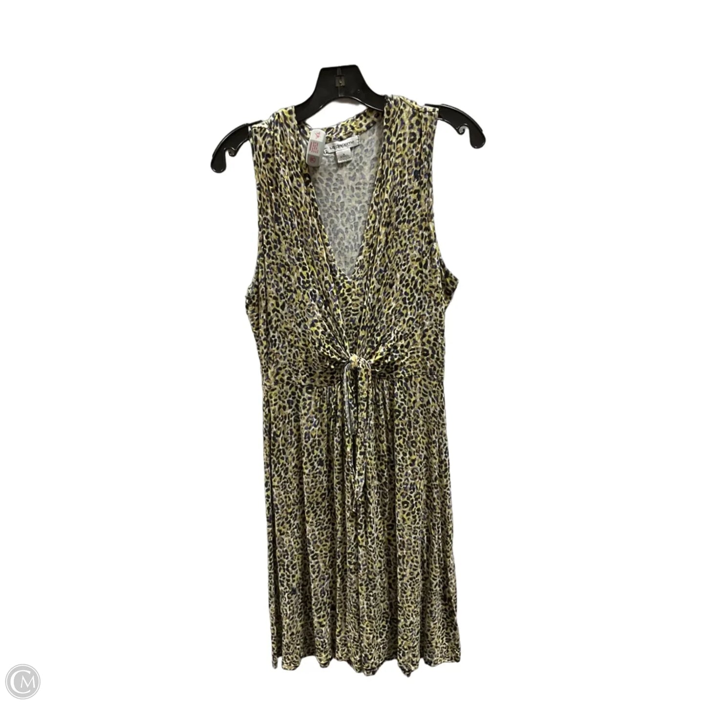 Dress Casual Midi By Liz Claiborne In Black & Yellow, Size: M