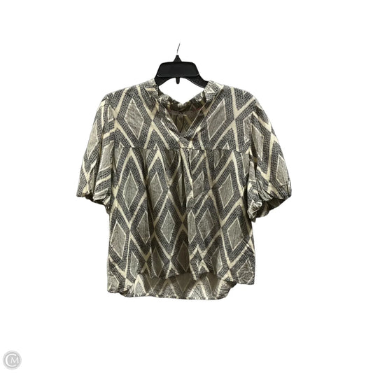Top Short Sleeve By Thml In Black & Cream, Size: L