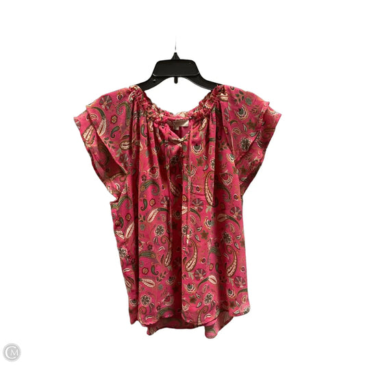 Top Sleeveless By Loft In Floral Print, Size: L