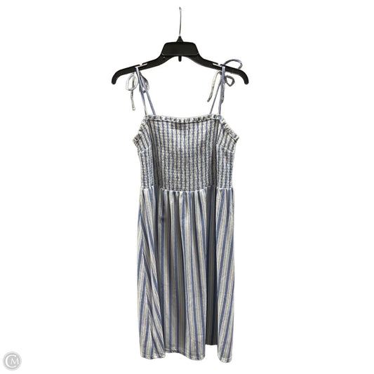 Dress Casual Midi By H&m In Blue & White, Size: L