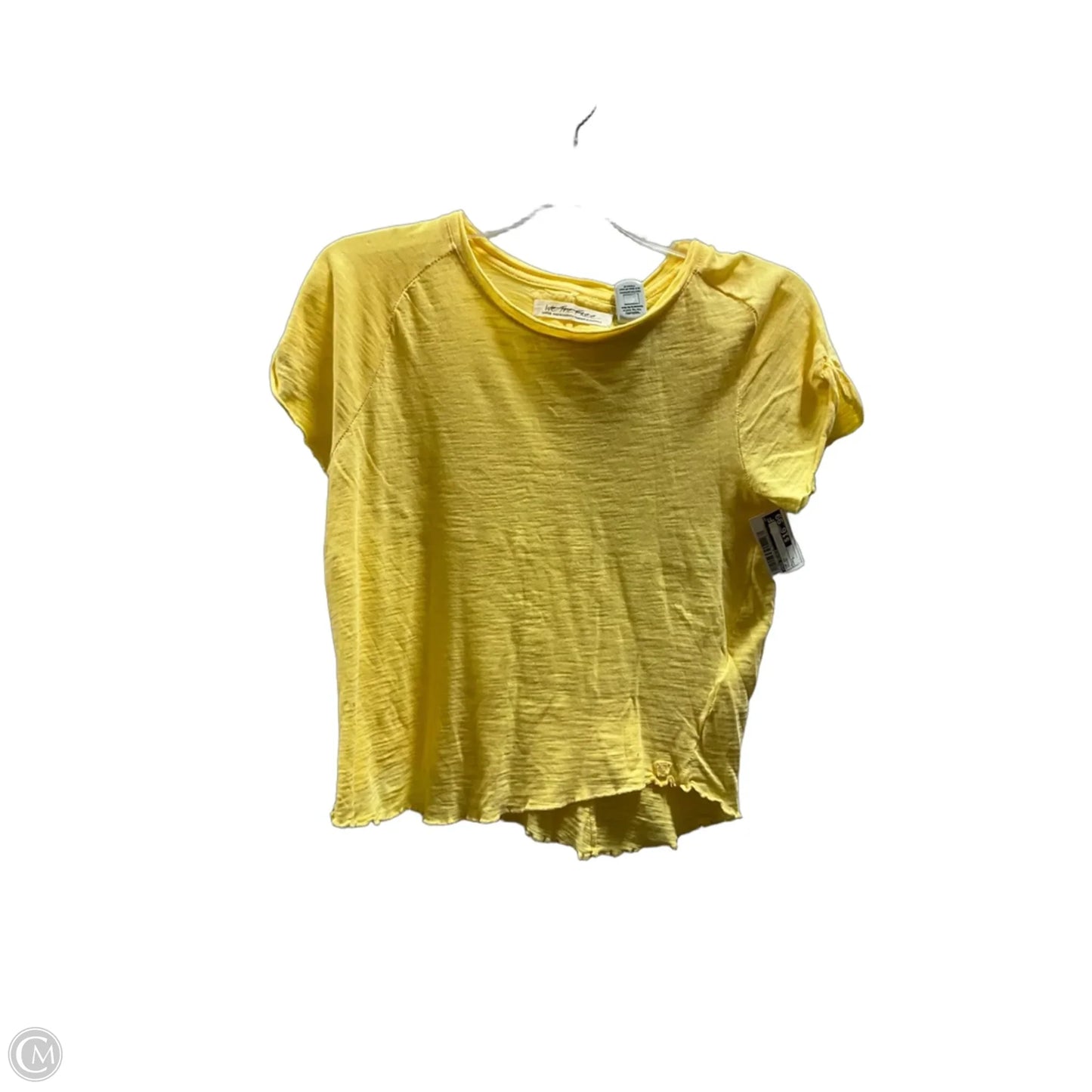 Top Short Sleeve By Free People In Yellow, Size: L