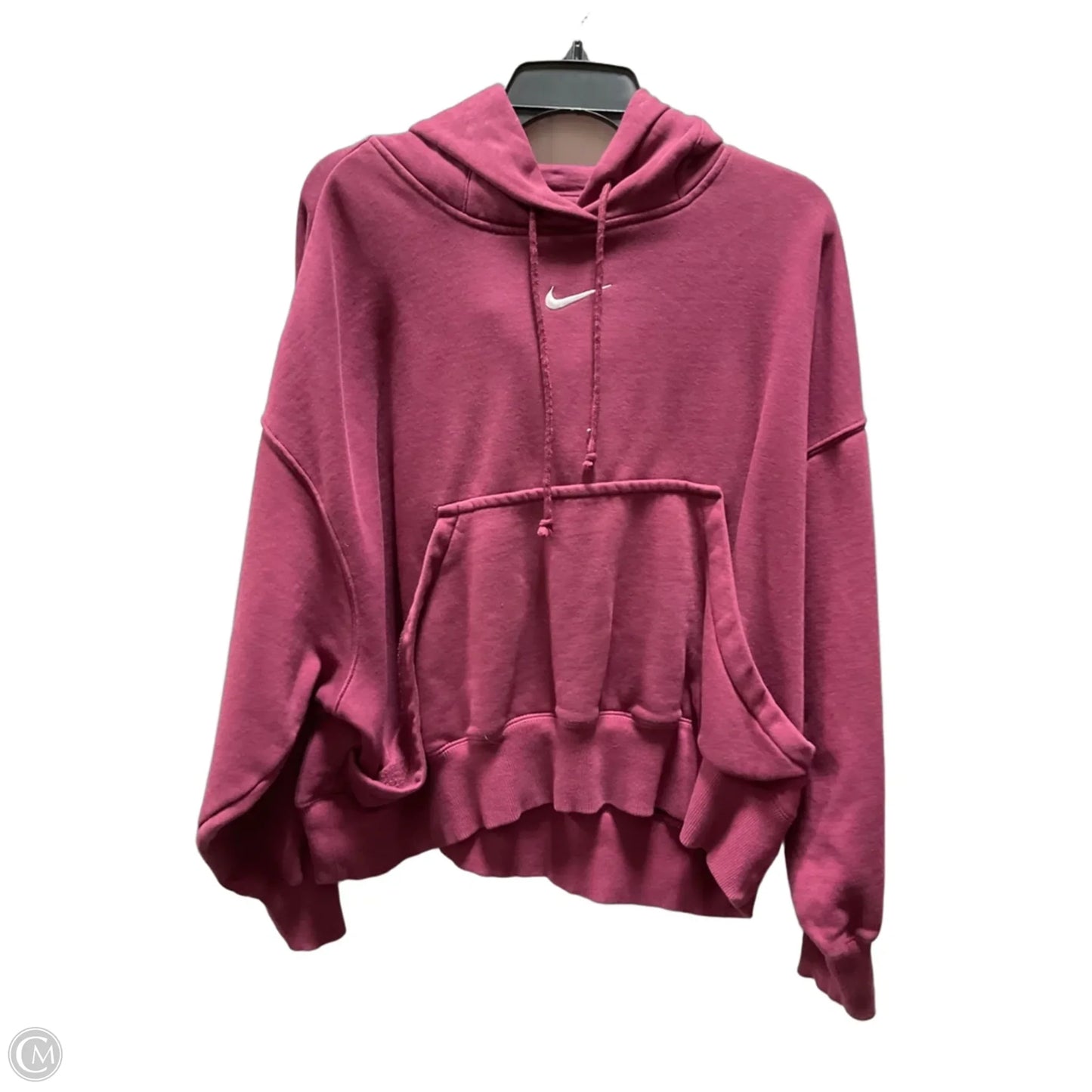 Athletic Sweatshirt Hoodie By Nike In Pink, Size: M