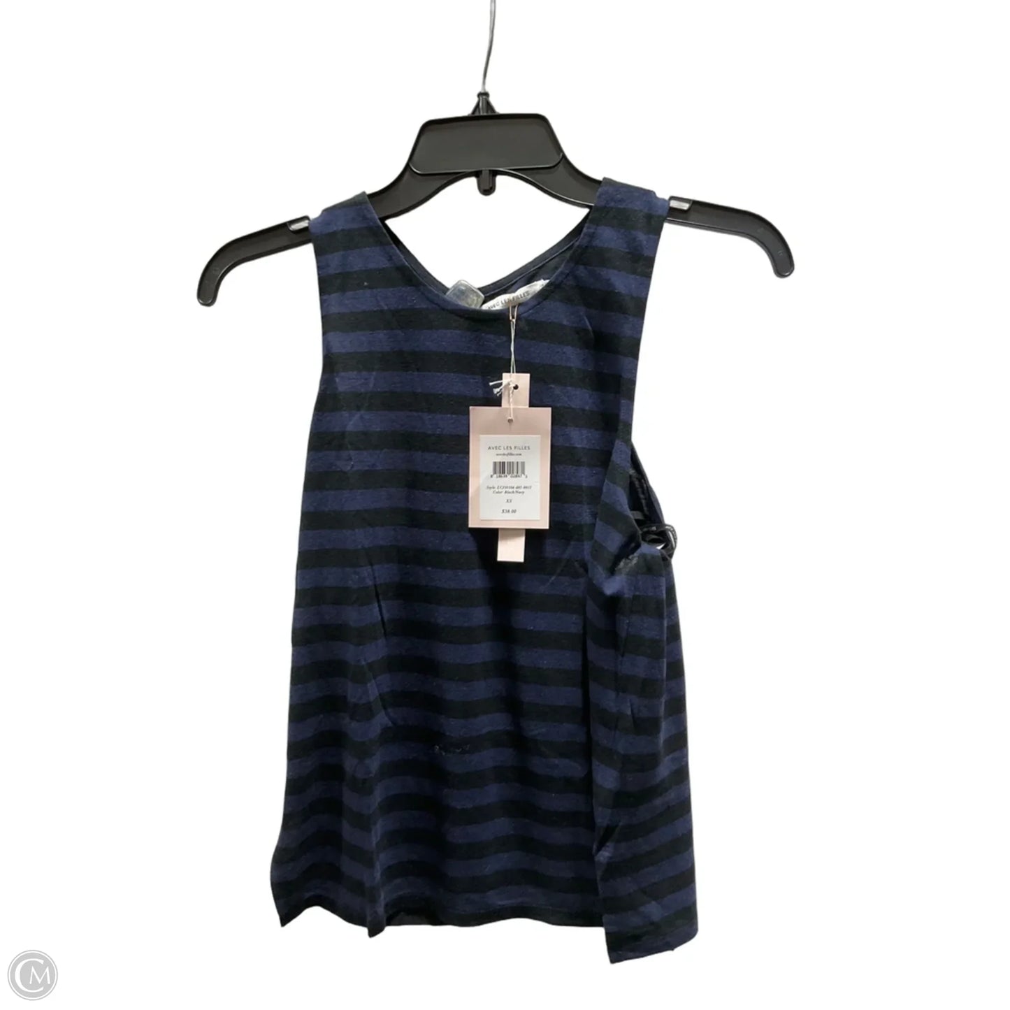Top Sleeveless By Avec Les Filles In Black & Blue, Size: Xs
