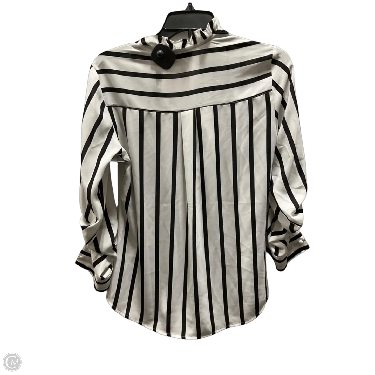 Blouse Long Sleeve By Express In Striped Pattern, Size: S