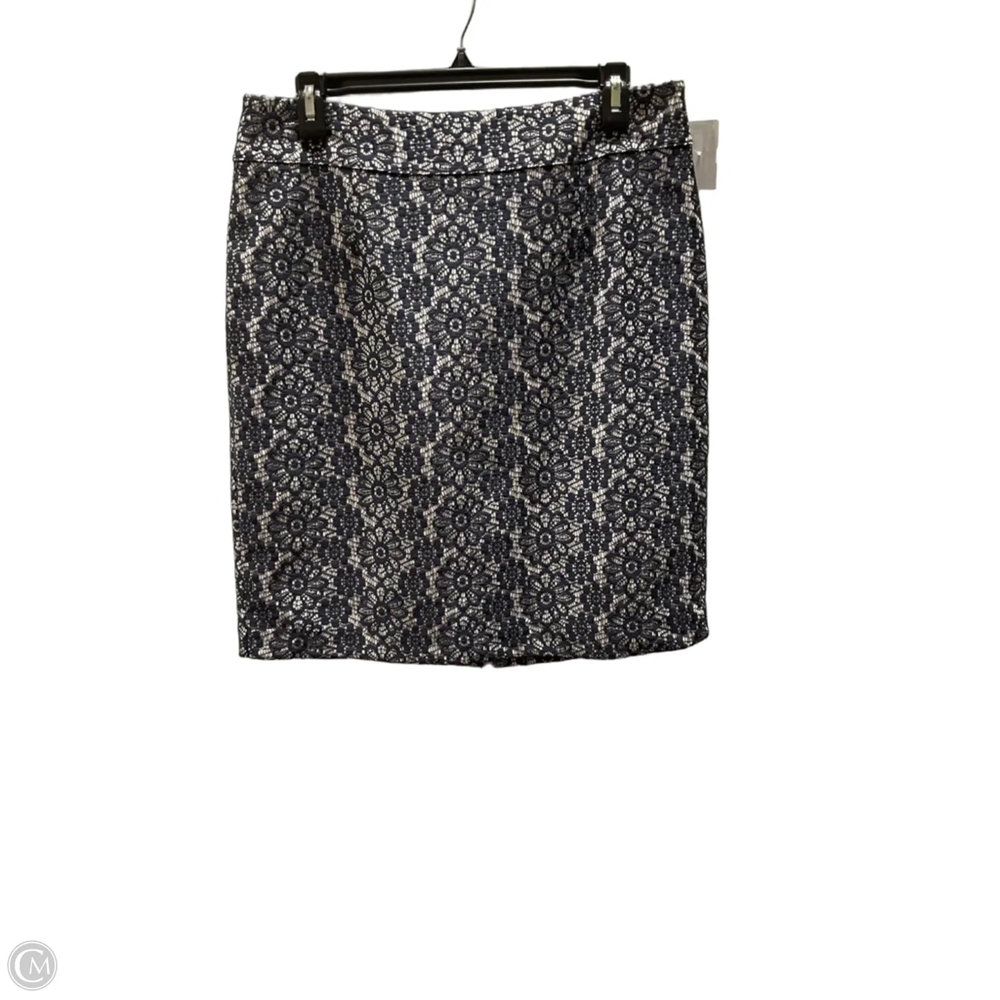 Skirt Midi By Banana Republic In Blue & White, Size: 10