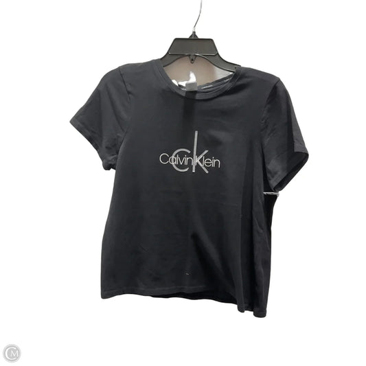 Top Short Sleeve By Calvin Klein In Black, Size: M