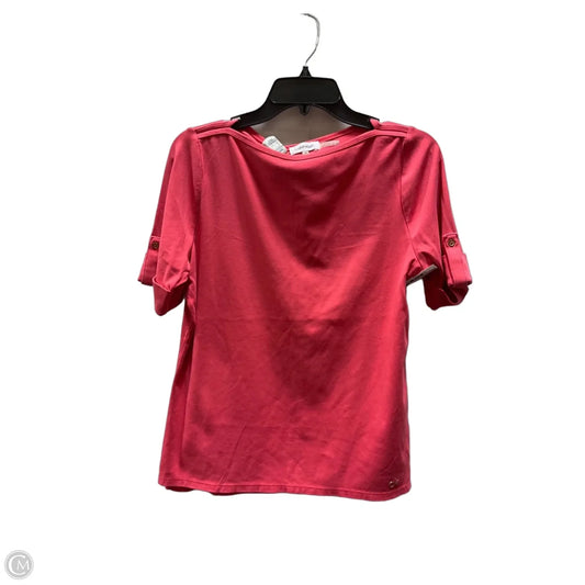 Top Short Sleeve By Calvin Klein In Pink, Size: M