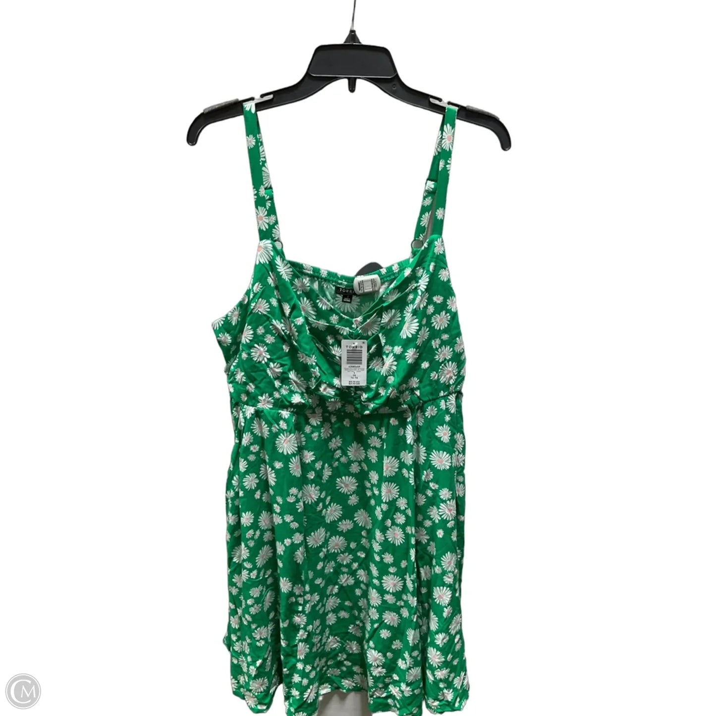 Dress Casual Midi By Torrid In Green & White, Size: 1x