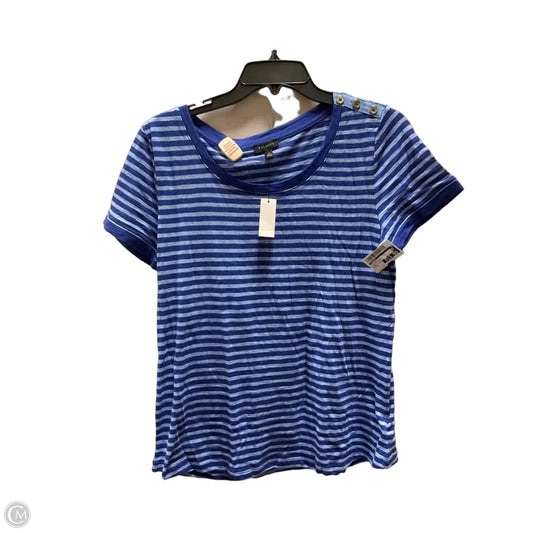 Top Short Sleeve By Talbots In Striped Pattern, Size: M