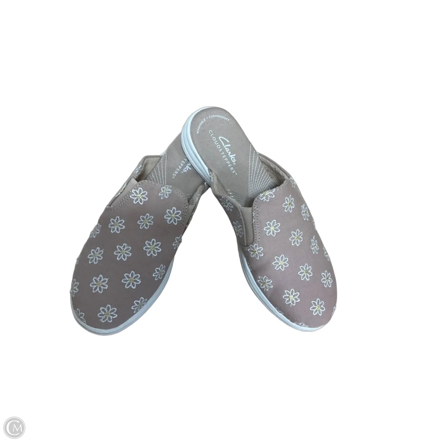 Shoes Flats By Clarks In Pink & White, Size: 6