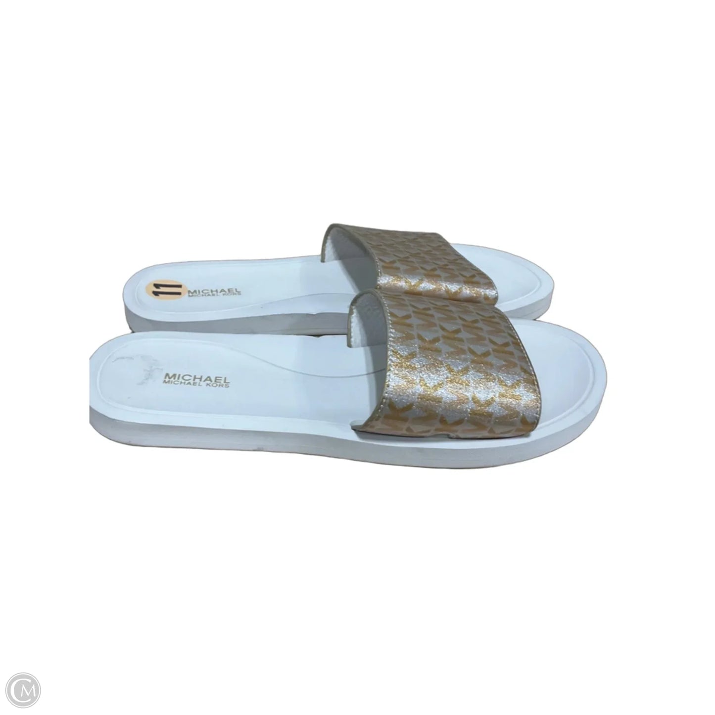 Shoes Flats By Michael By Michael Kors In Gold & White, Size: 11