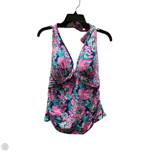Swimsuit Top By Lilly Pulitzer In Blue & Pink, Size: 16