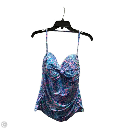 Swimsuit Top By Lilly Pulitzer In Blue & Pink, Size: 16