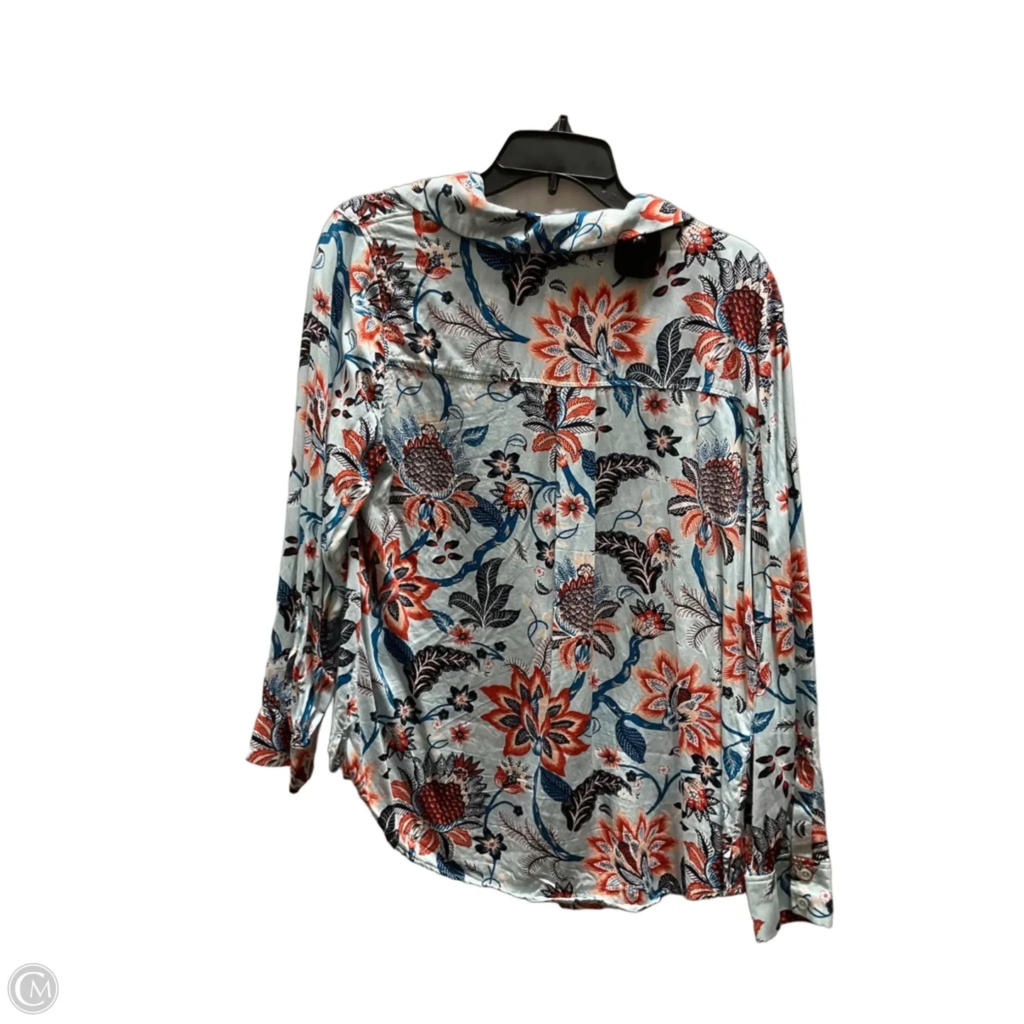 Blouse Long Sleeve By Chicos In Floral Print, Size: L
