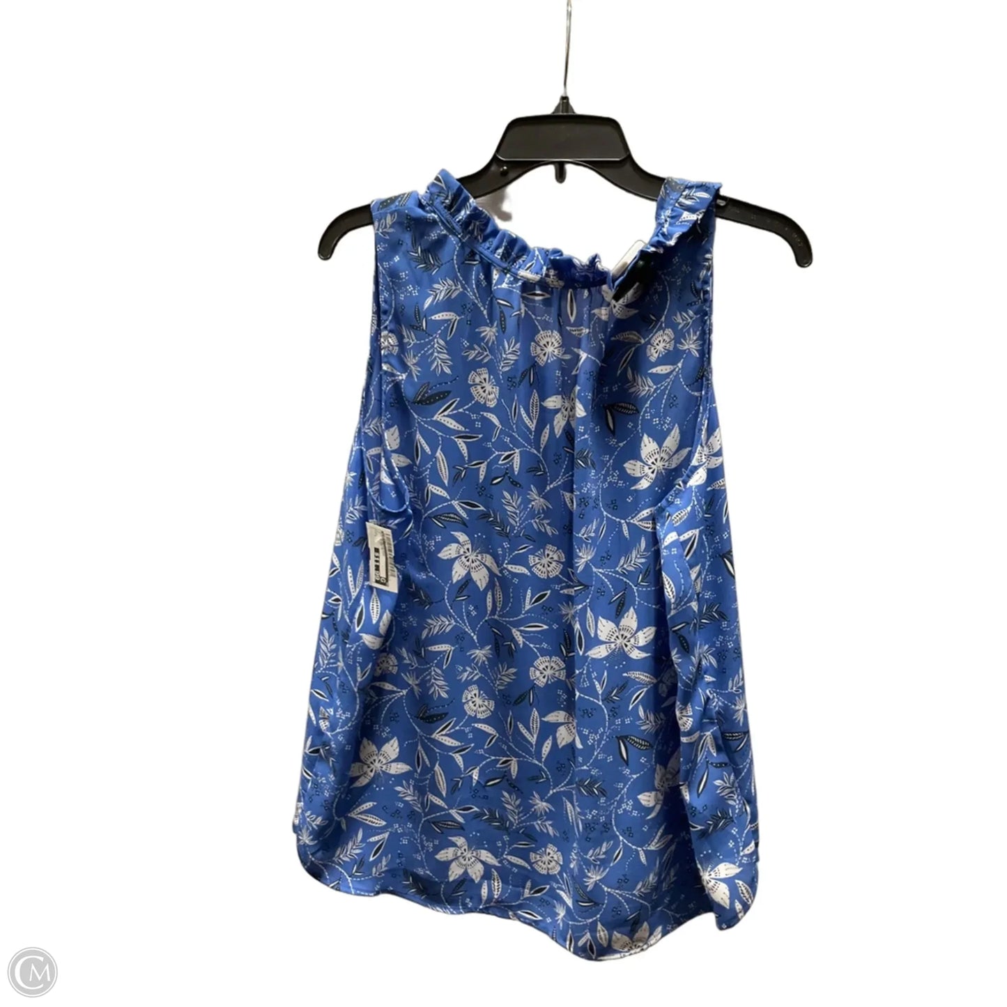 Top Sleeveless By Loft In Blue & White, Size: L