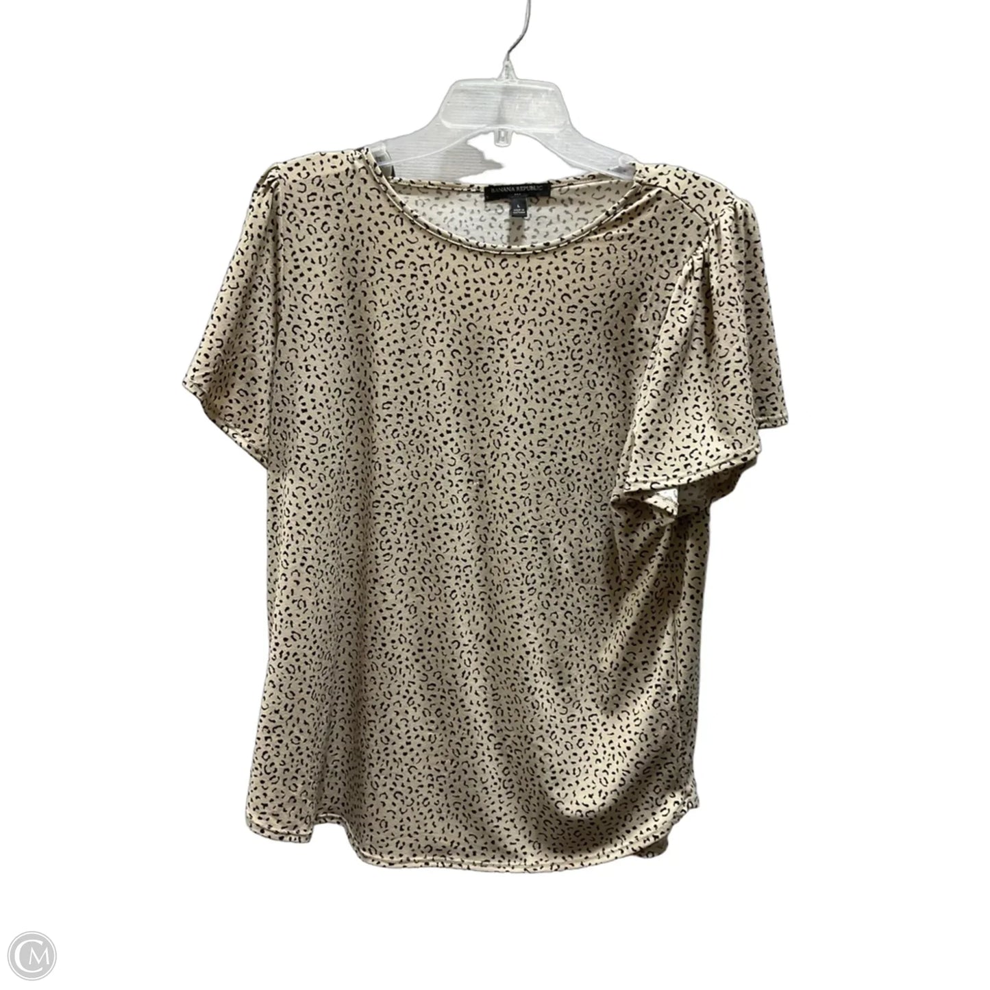 Top Short Sleeve By Banana Republic In Leopard Print, Size: L