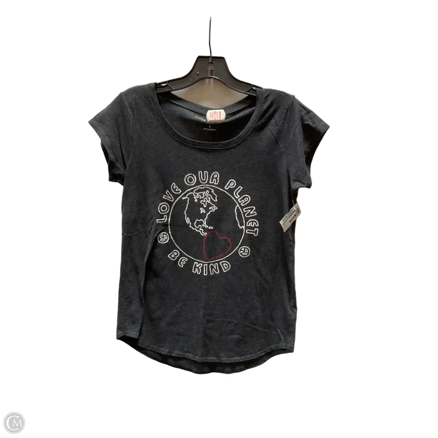 Top Short Sleeve By Lucky Brand In Grey, Size: S