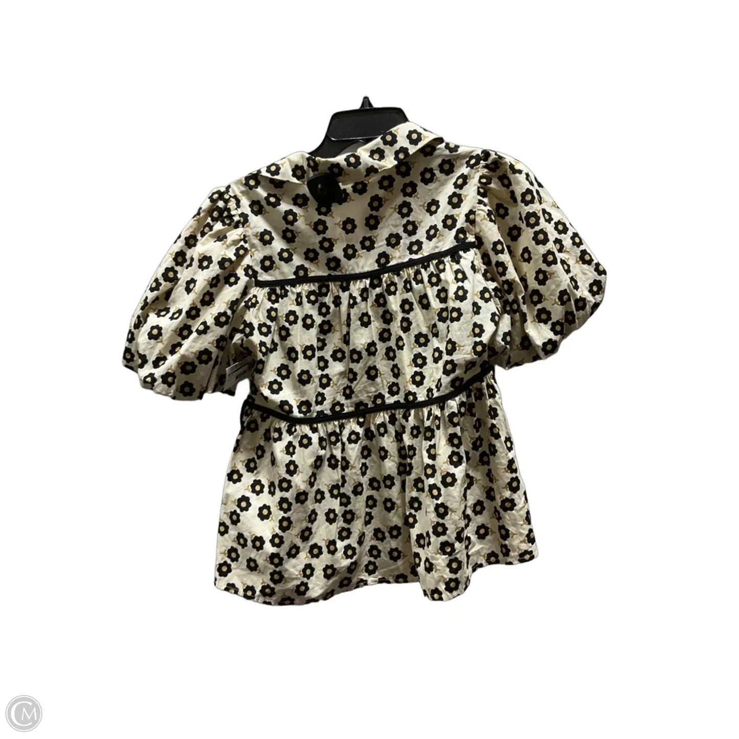 Top Short Sleeve By Jodifl In Black & Cream, Size: S